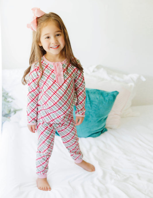 Merry & Bright Christmas Plaid Ruffle Set