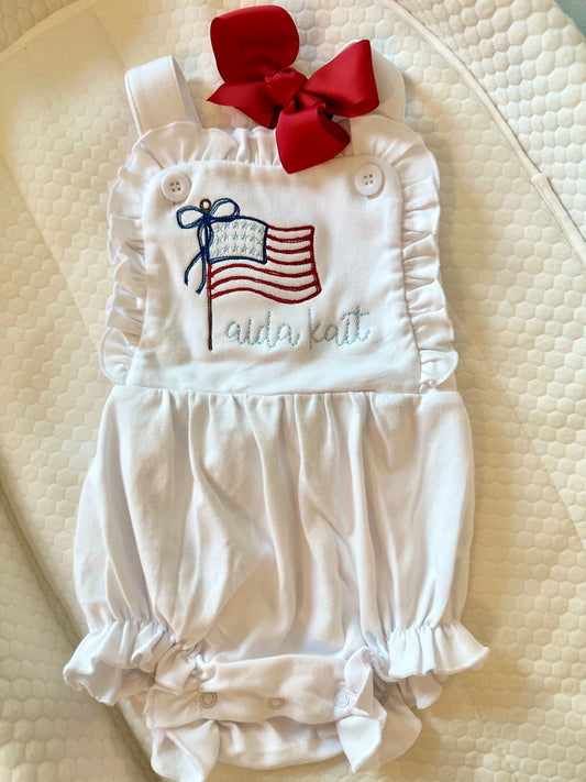 Embroidered White Sunsuits (girl & boy styles)