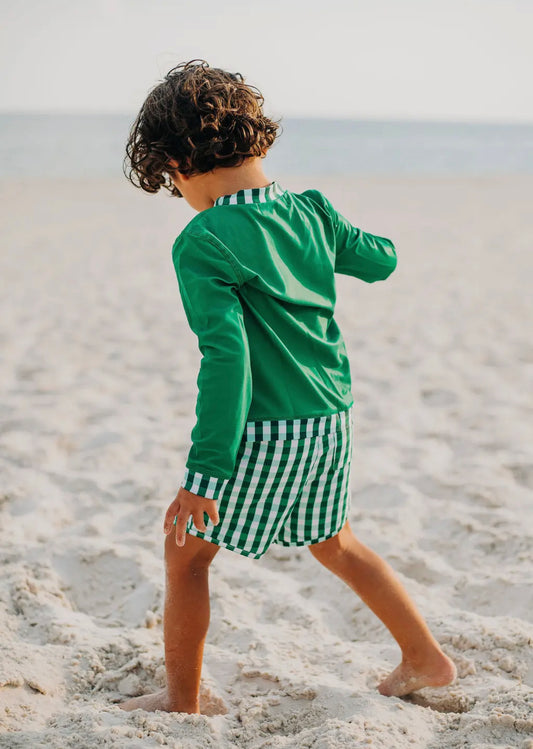 Green Gingham Rashguard