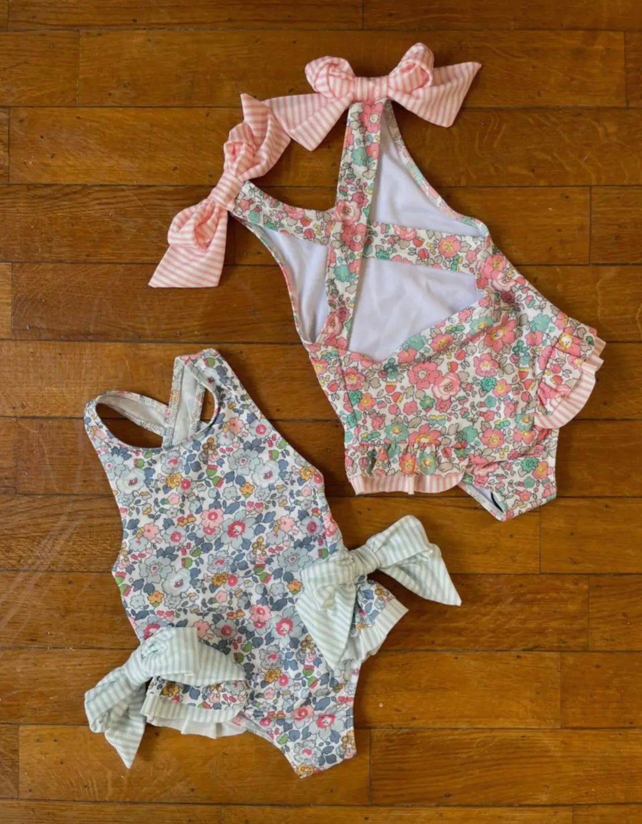 Pink Floral Bow Swimsuit