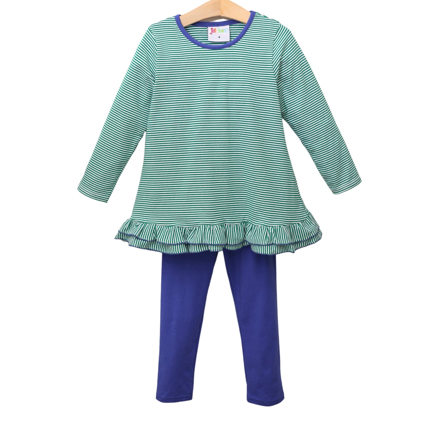 Gemma Pants Set- Green Stripe & Royal