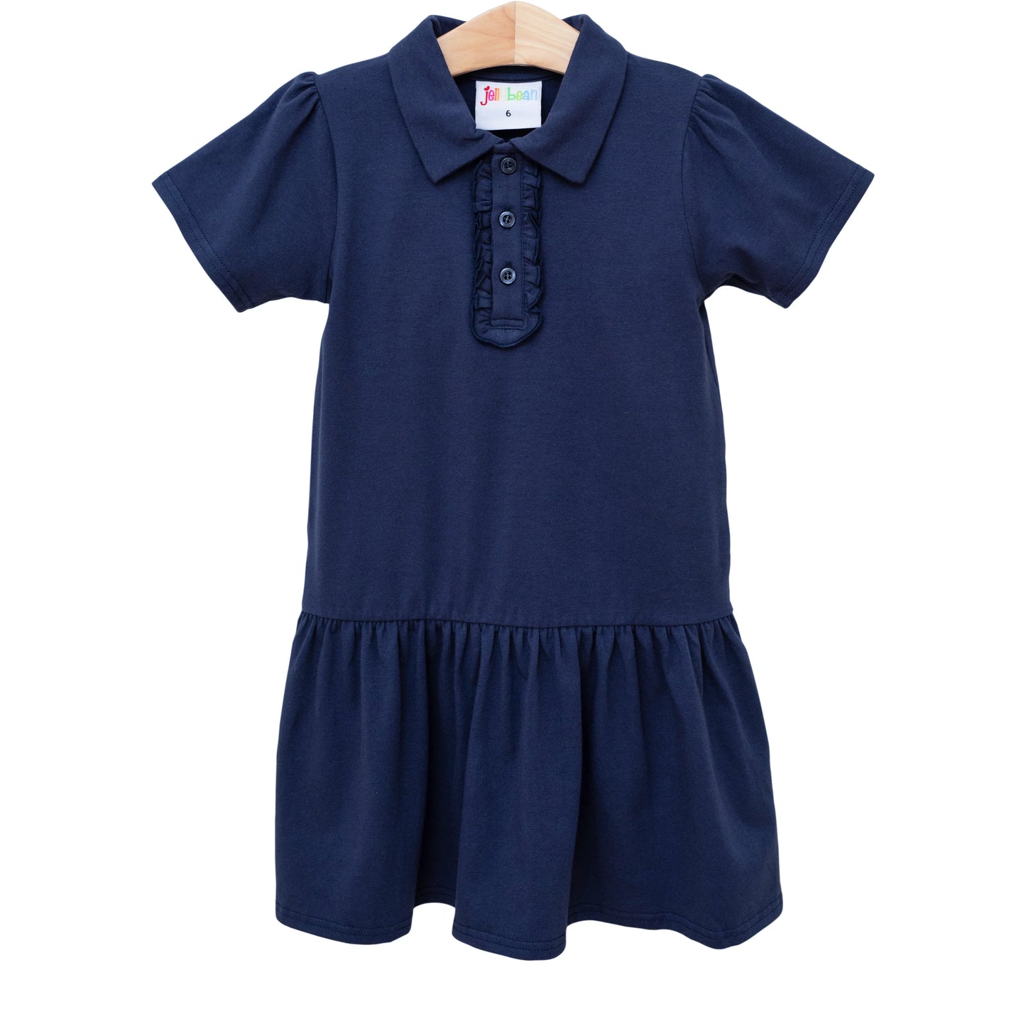 Ruffle Polo Dress (khaki, navy)