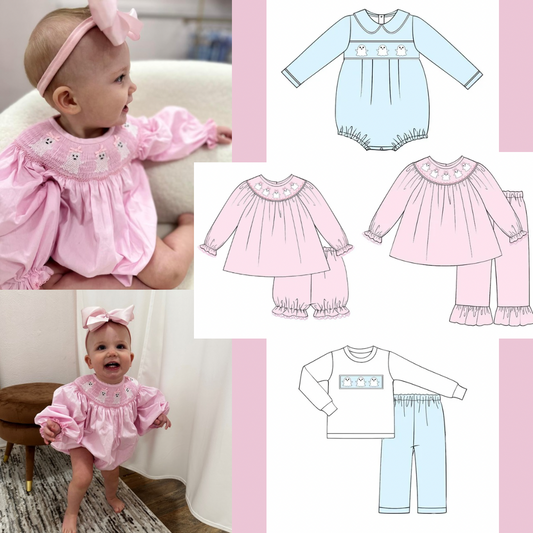 PRE-ORDER: Hand Smocked Boys Ghost Bubble (ETA: Oct)