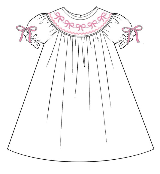 PREORDER: Hand Smocked Bows Dress (end of Sept)