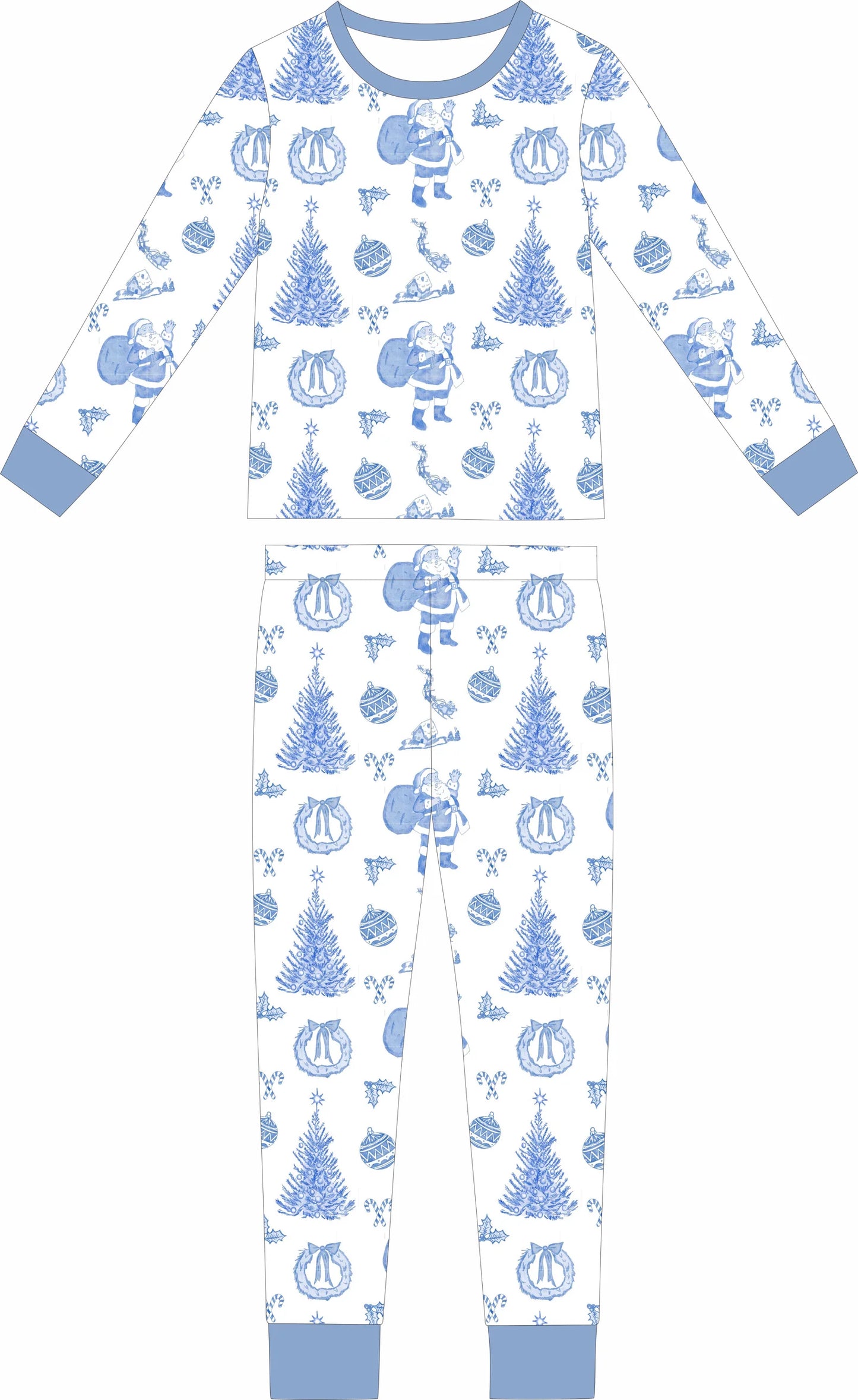 PRE ORDER: Christmas Toile Bamboo 2pc Set (Oct)