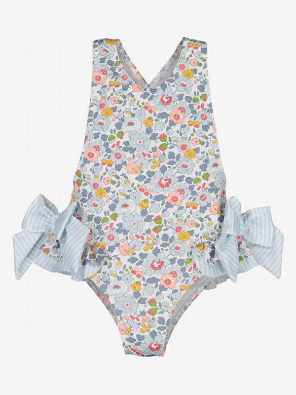 BLUE floral bow swimsuit