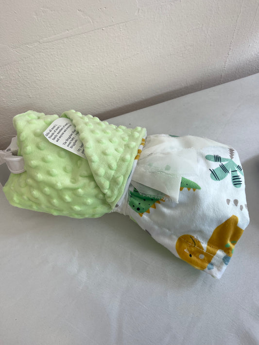 Briggham Blanket: Lime Dino Mink