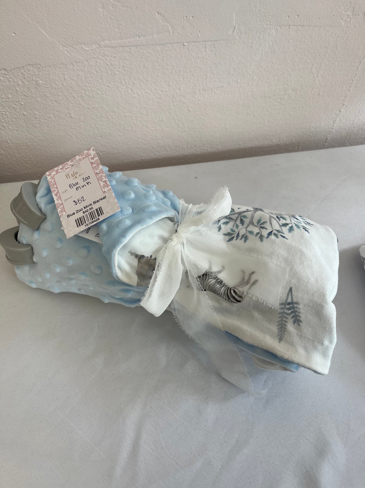 Briggham Blanket: Blue Zoo Mink Blanket