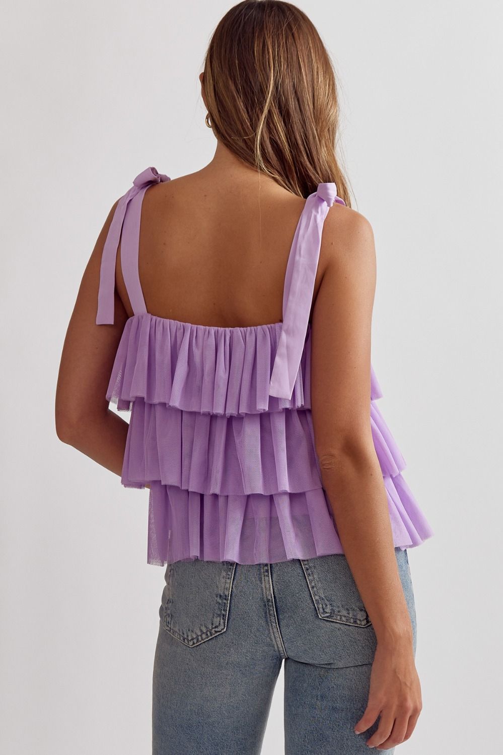 Talk Sweet Ruffled Lavender Top