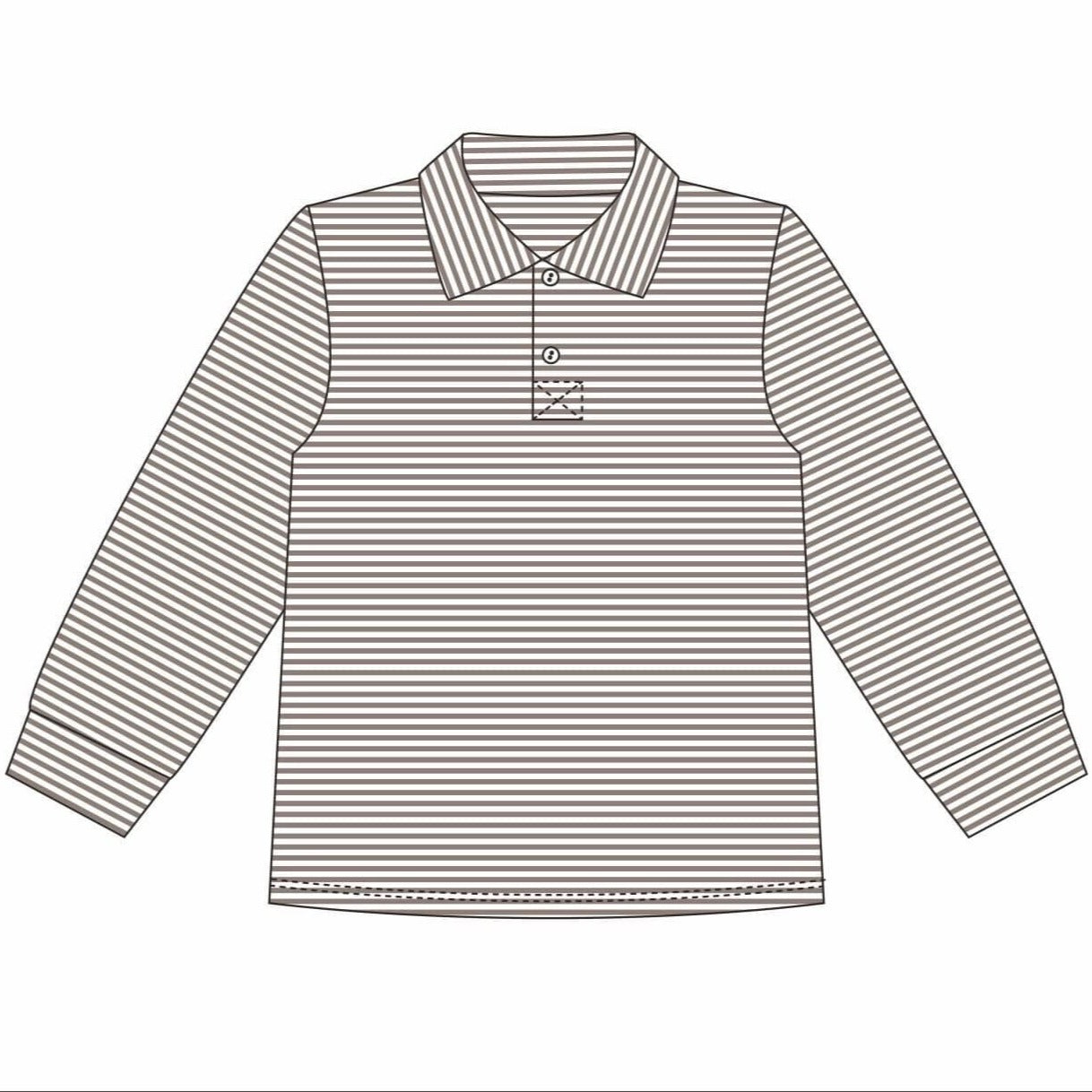 Micheal Polo LS- Beige Stripe