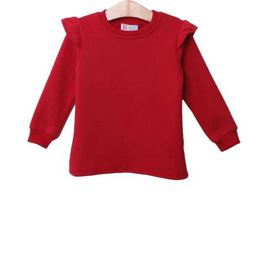 Ruffle Sweatshirt-Red