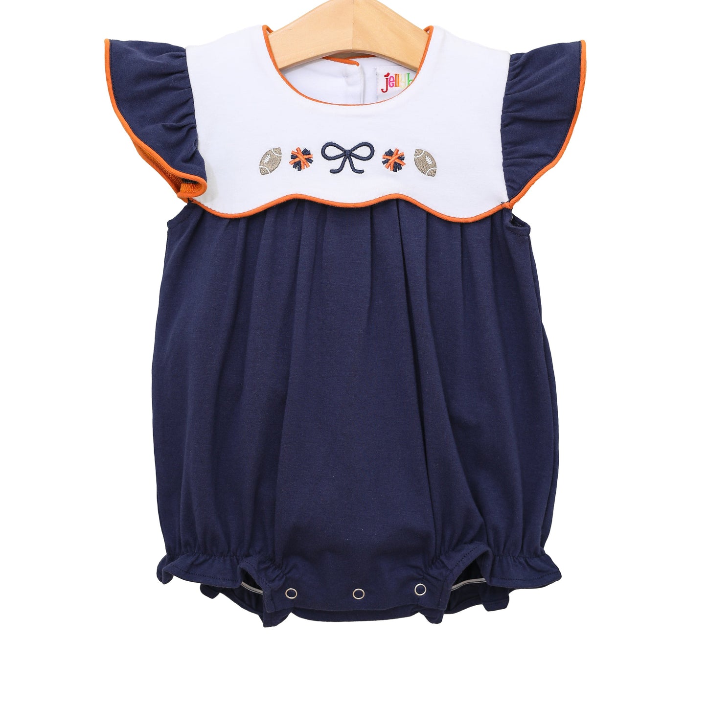 Team Spirit Scallop Bubble/Dress- Navy/Orange