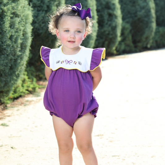 Team Spirit Scallop Bubble/Dress- Purple/Yellow