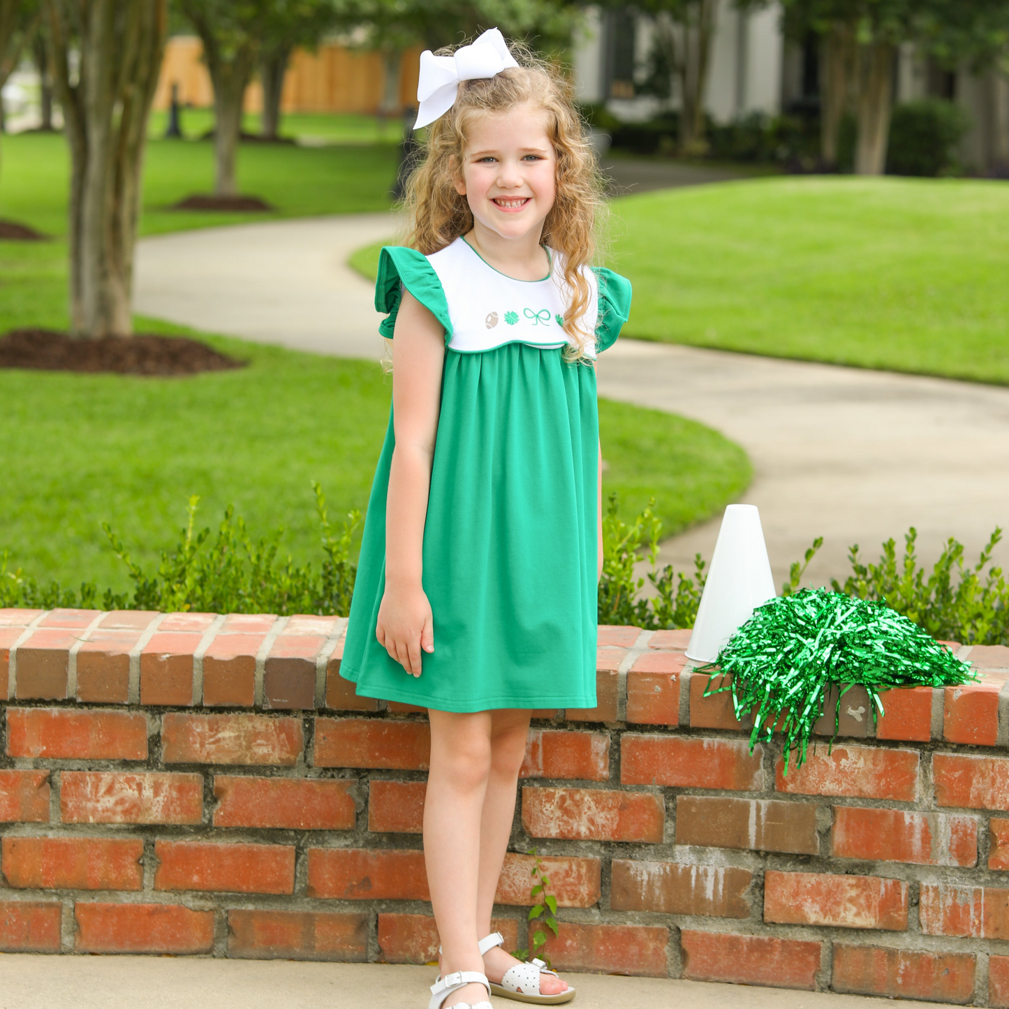 Team Spirit Scallop Bubble/Dress- Kelly Green