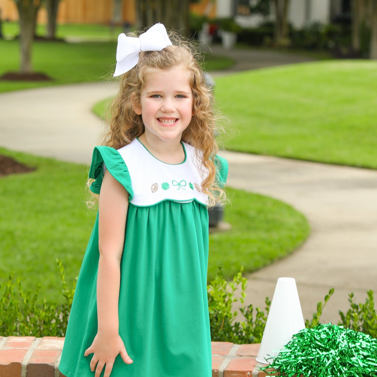 Team Spirit Scallop Bubble/Dress- Kelly Green