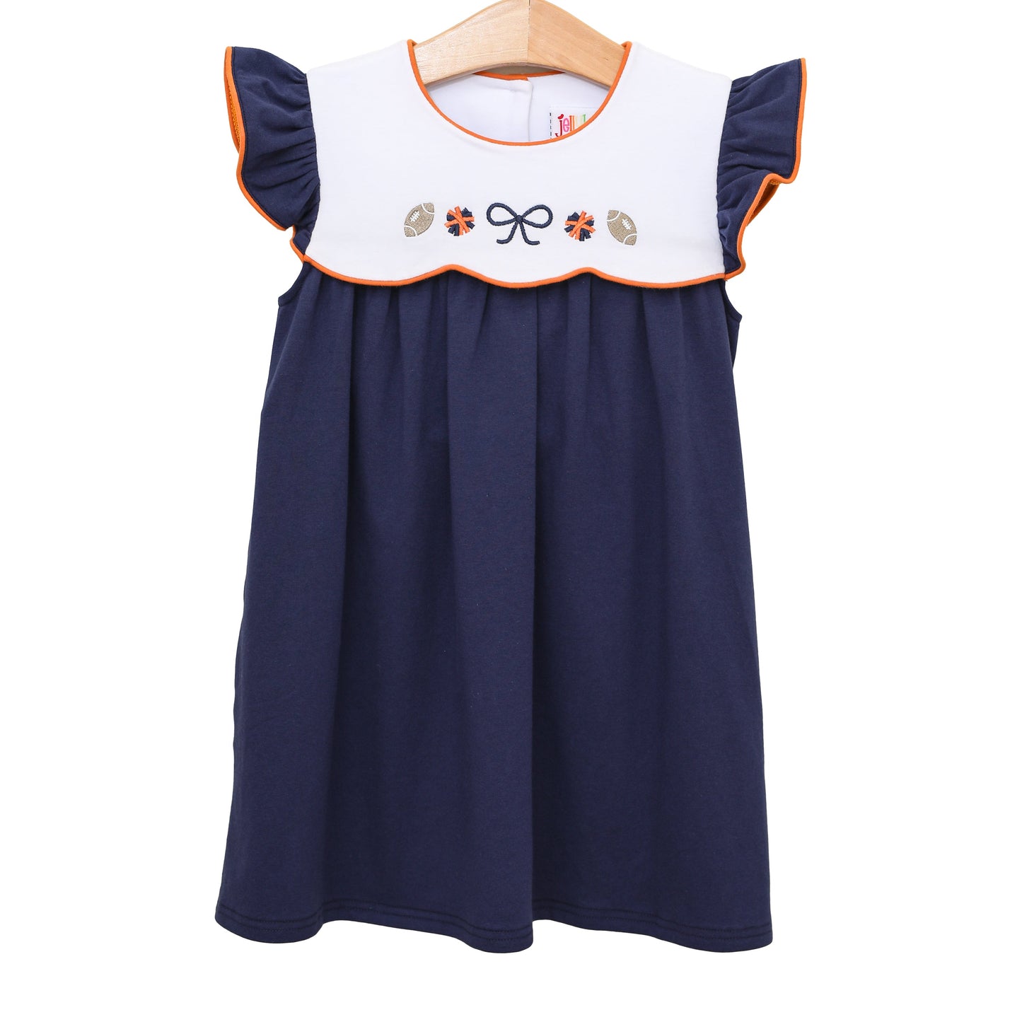 Team Spirit Scallop Bubble/Dress- Navy/Orange