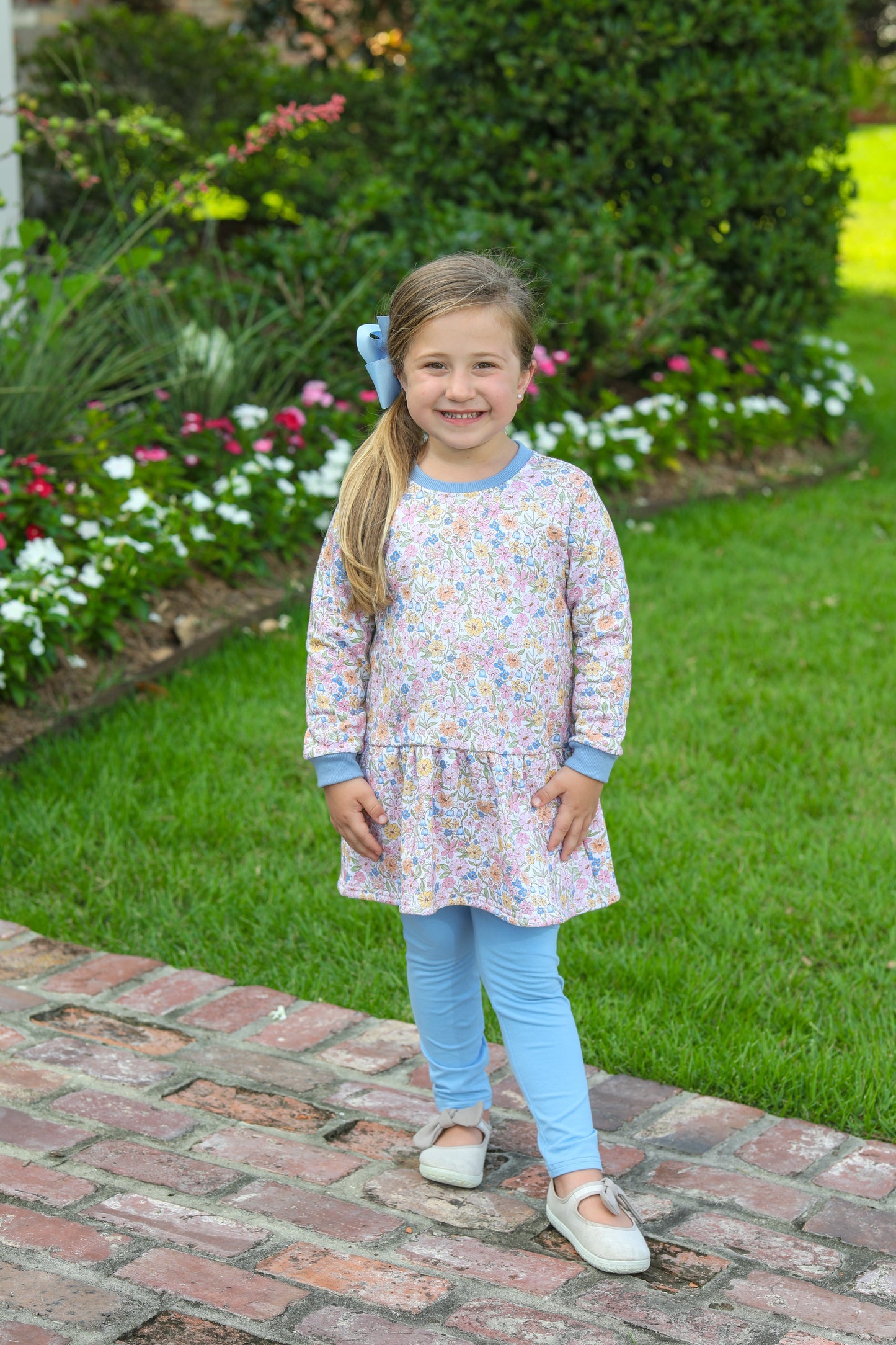 Vintage Floral French Terry Tunic Set