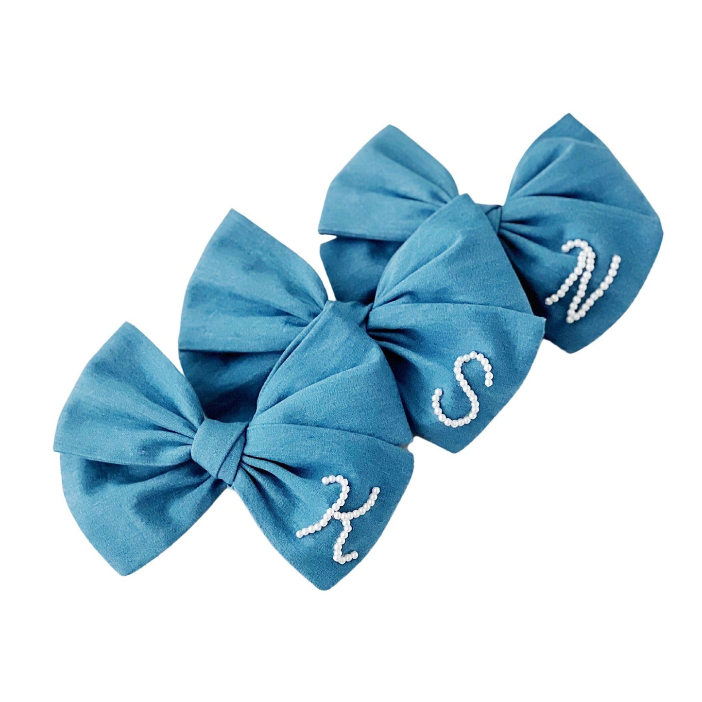 Medium Wash Pearl Initial Bow