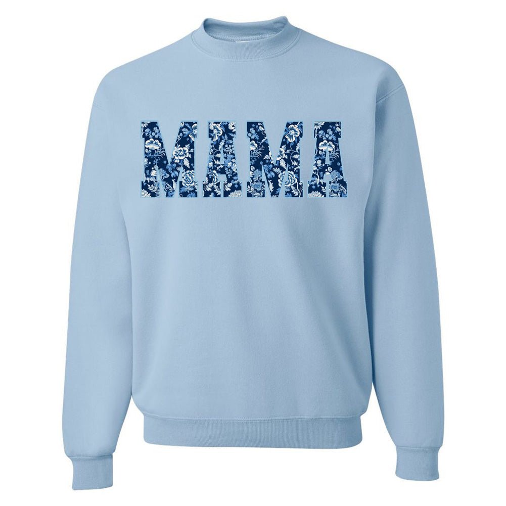 'Blue & White Chinoiserie 'Mama' Crewneck Sweatshirt