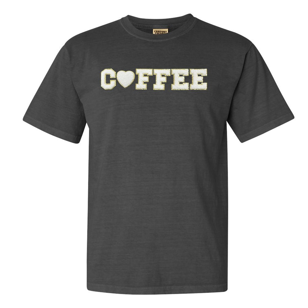 Coffee Heart Letter Patch Comfort Colors T-Shirt