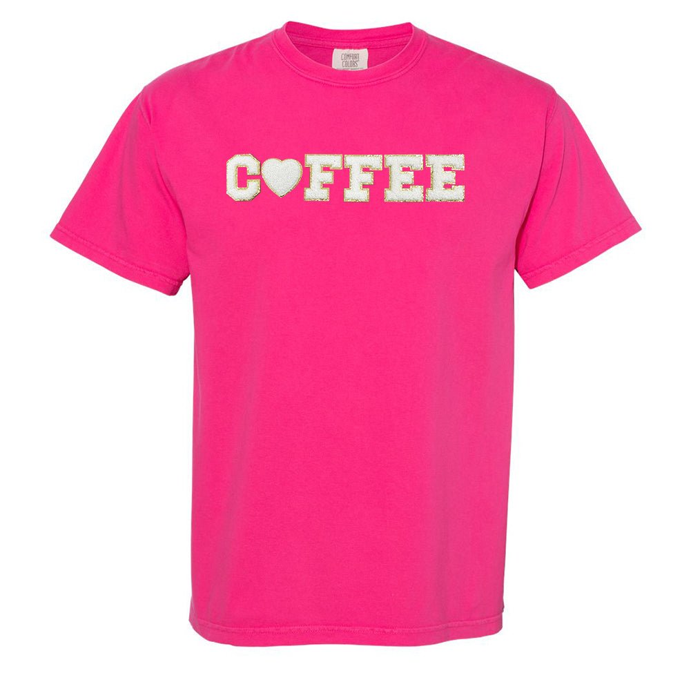 Coffee Heart Letter Patch Comfort Colors T-Shirt