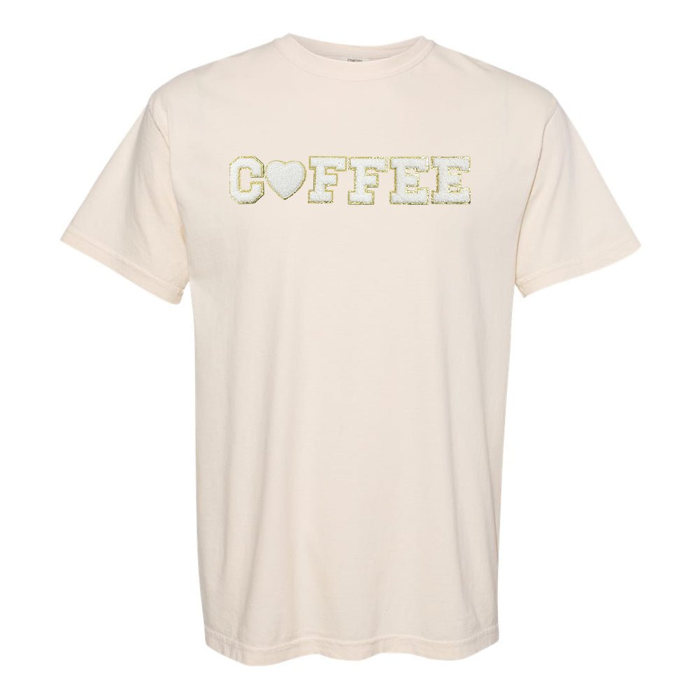 Coffee Heart Letter Patch Comfort Colors T-Shirt