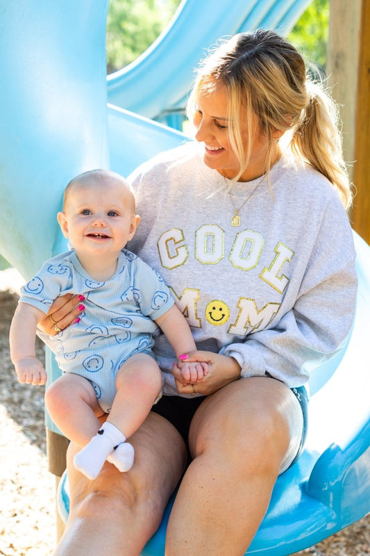 Cool Mom Letter Patch Sweatshirt