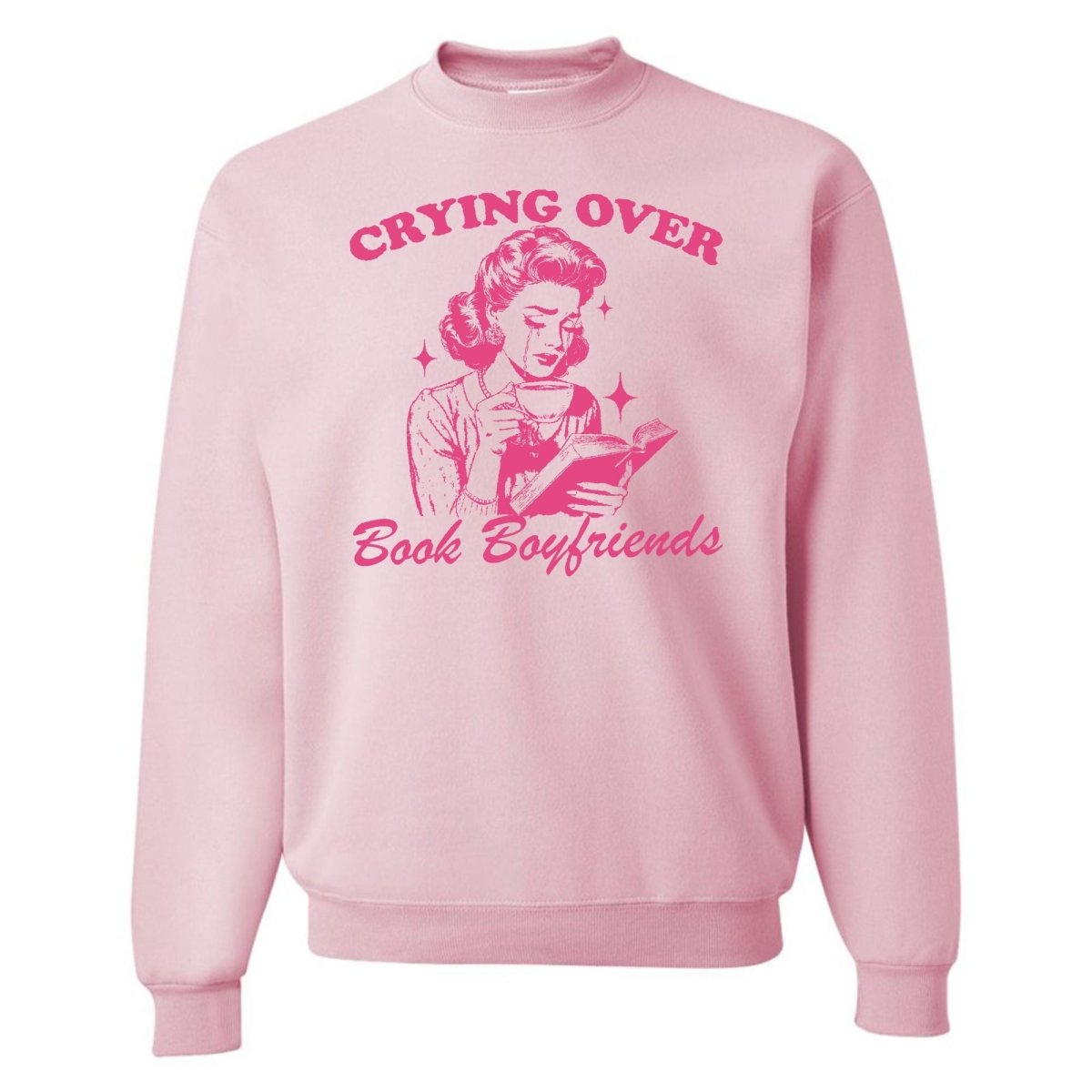 'Crying Over Book Boyfriends' Crewneck Sweatshirt