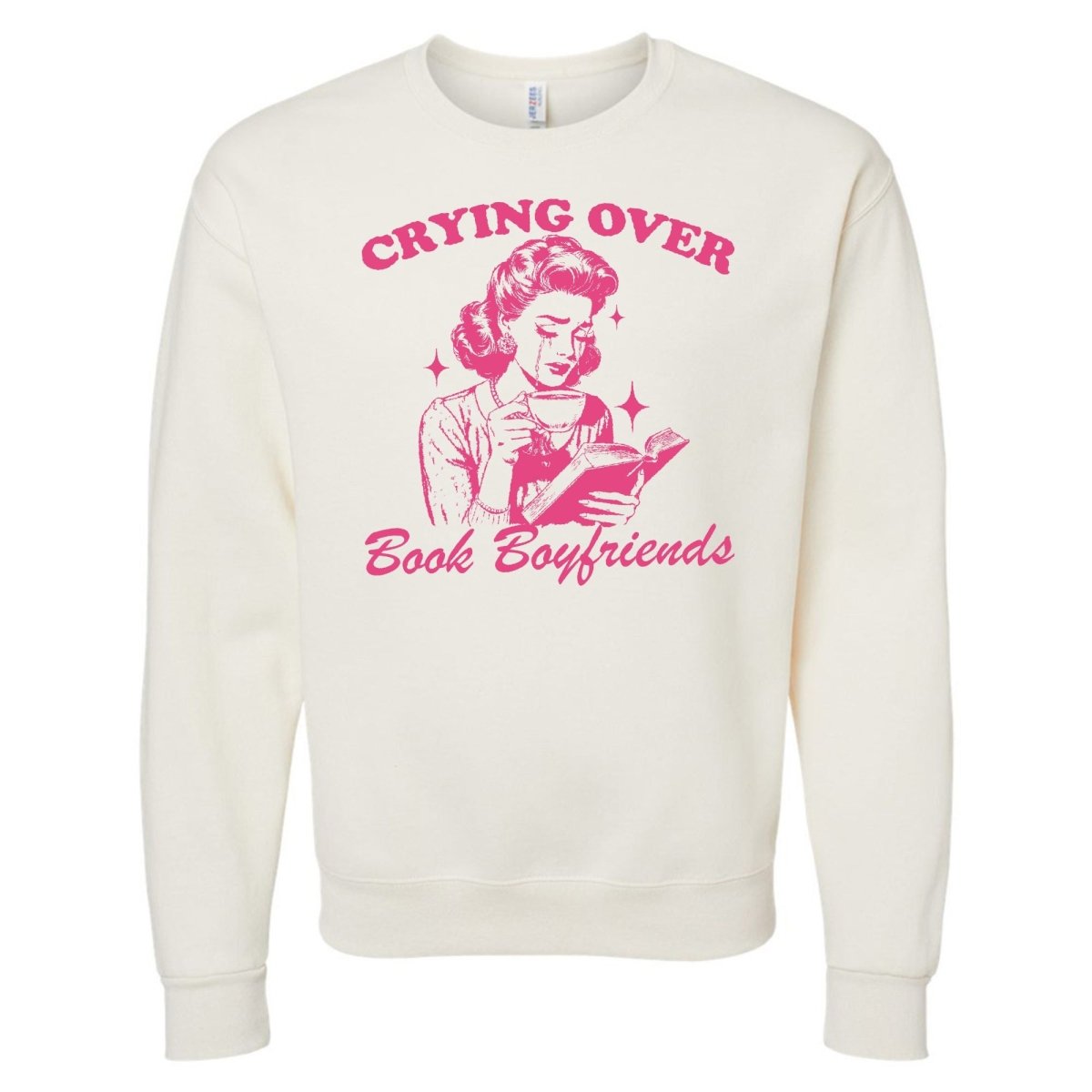 'Crying Over Book Boyfriends' Crewneck Sweatshirt