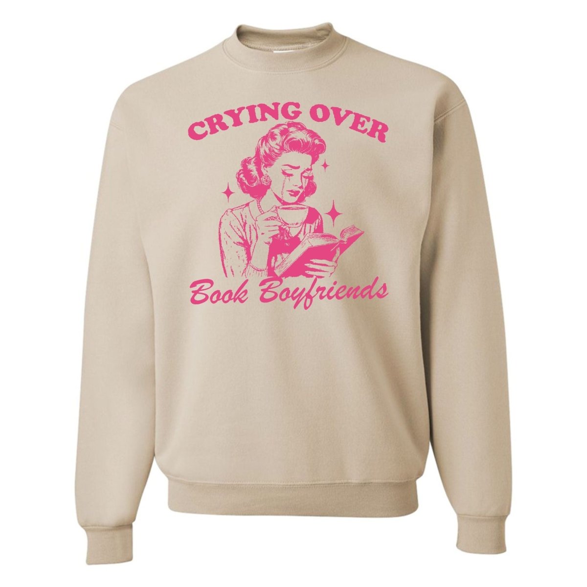 'Crying Over Book Boyfriends' Crewneck Sweatshirt