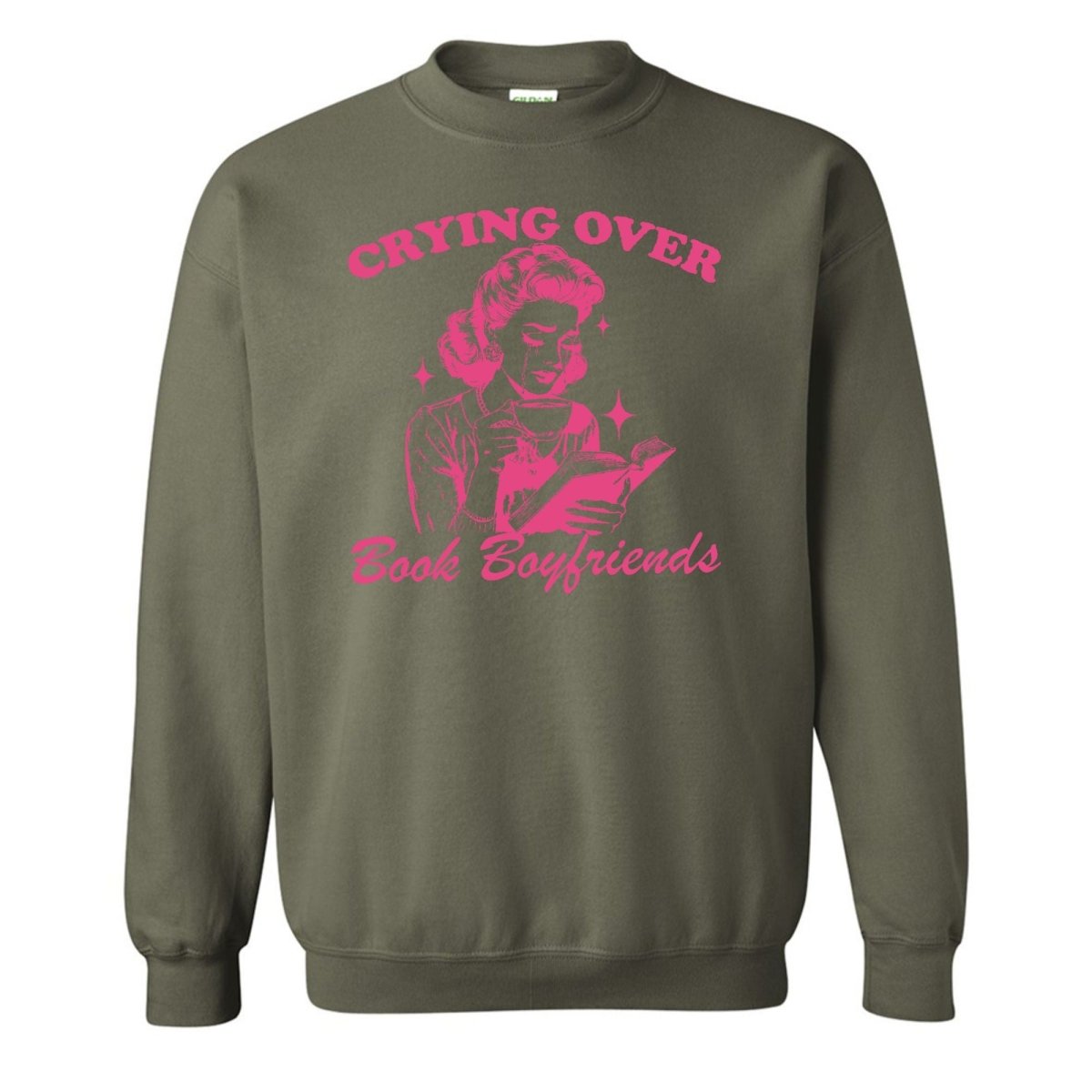 'Crying Over Book Boyfriends' Crewneck Sweatshirt