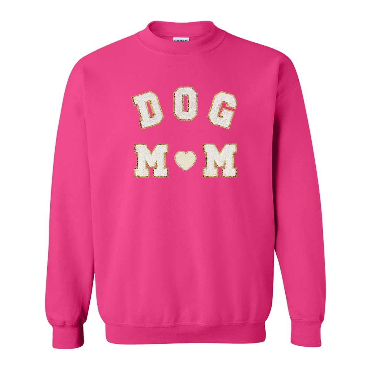 Dog Mom Letter Patch Crewneck Sweatshirt