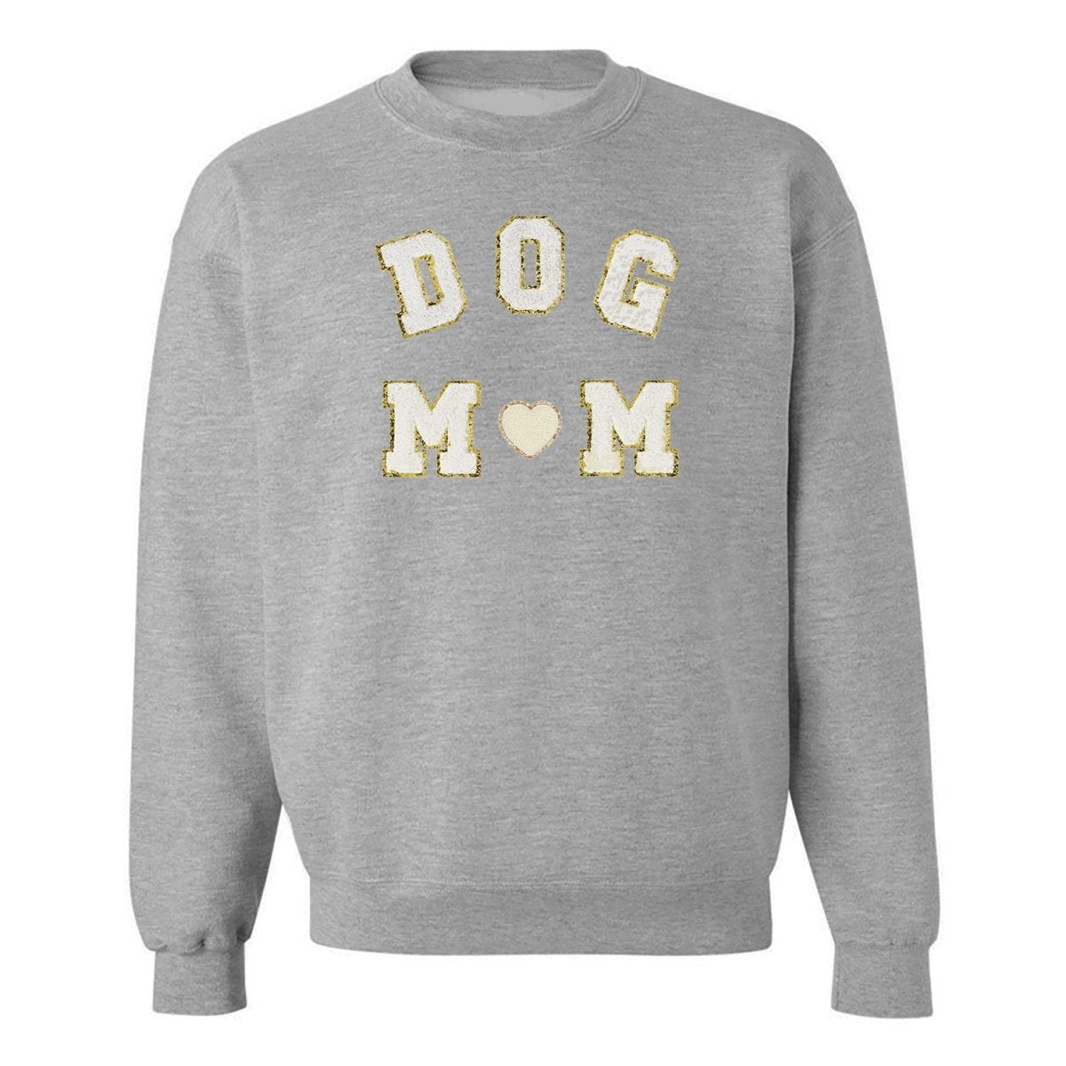 Dog Mom Letter Patch Crewneck Sweatshirt