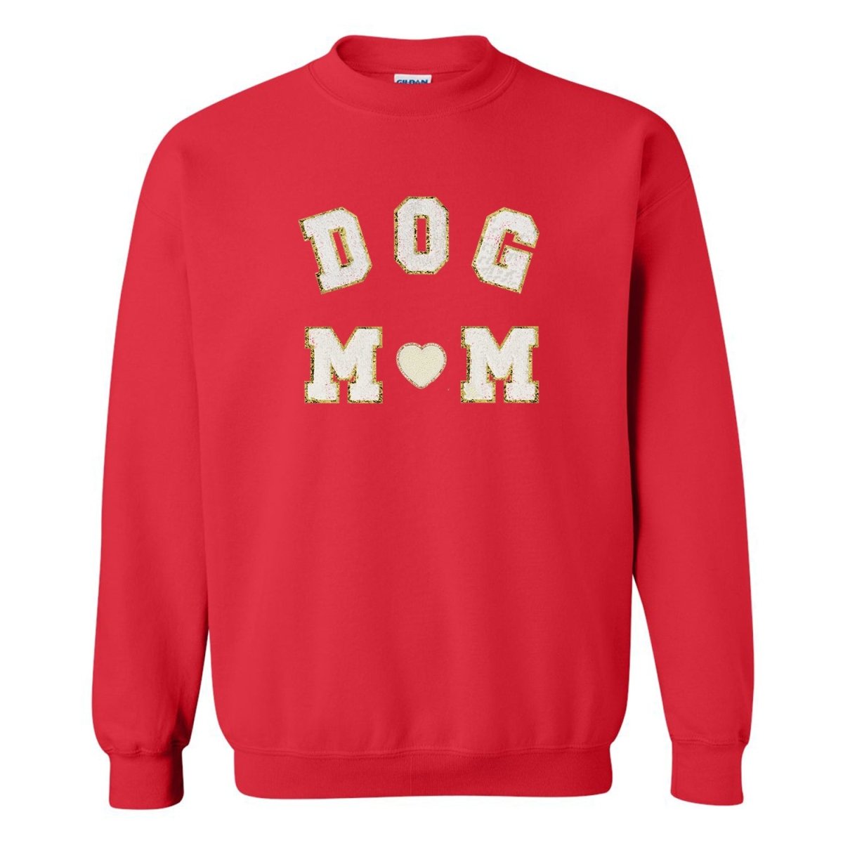 Dog Mom Letter Patch Crewneck Sweatshirt