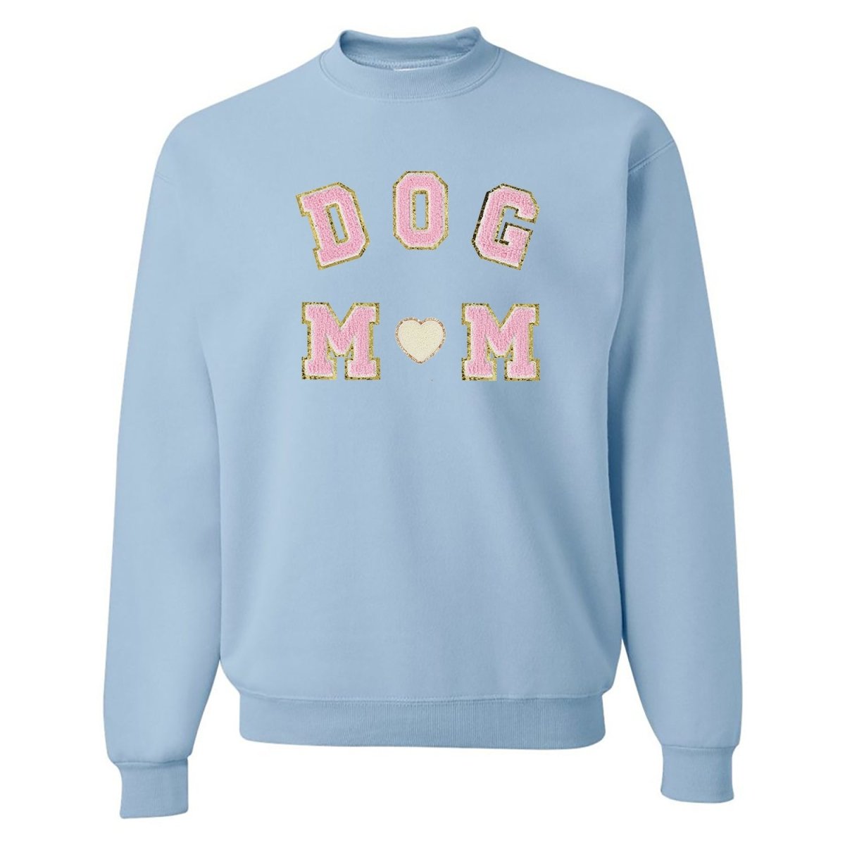 Dog Mom Letter Patch Crewneck Sweatshirt