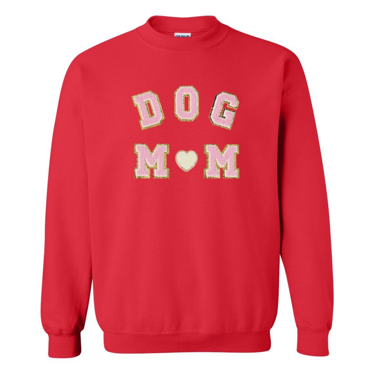 Dog Mom Letter Patch Crewneck Sweatshirt