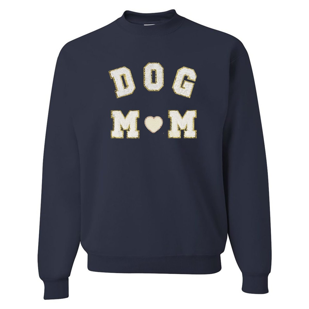 Dog Mom Letter Patch Crewneck Sweatshirt