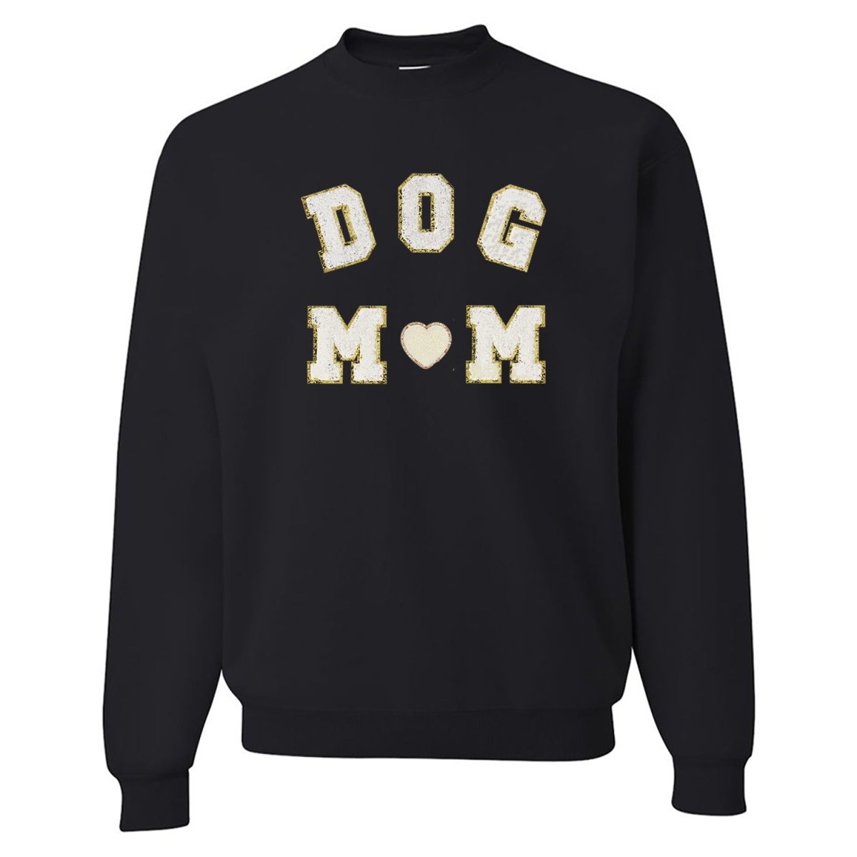 Dog Mom Letter Patch Crewneck Sweatshirt