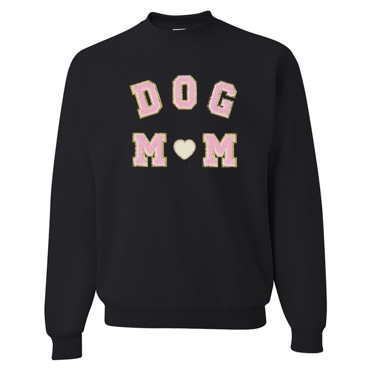 Dog Mom Letter Patch Crewneck Sweatshirt