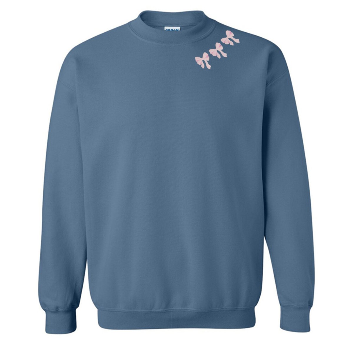 Embroidered 'Bow Collar' Crewneck Sweatshirt