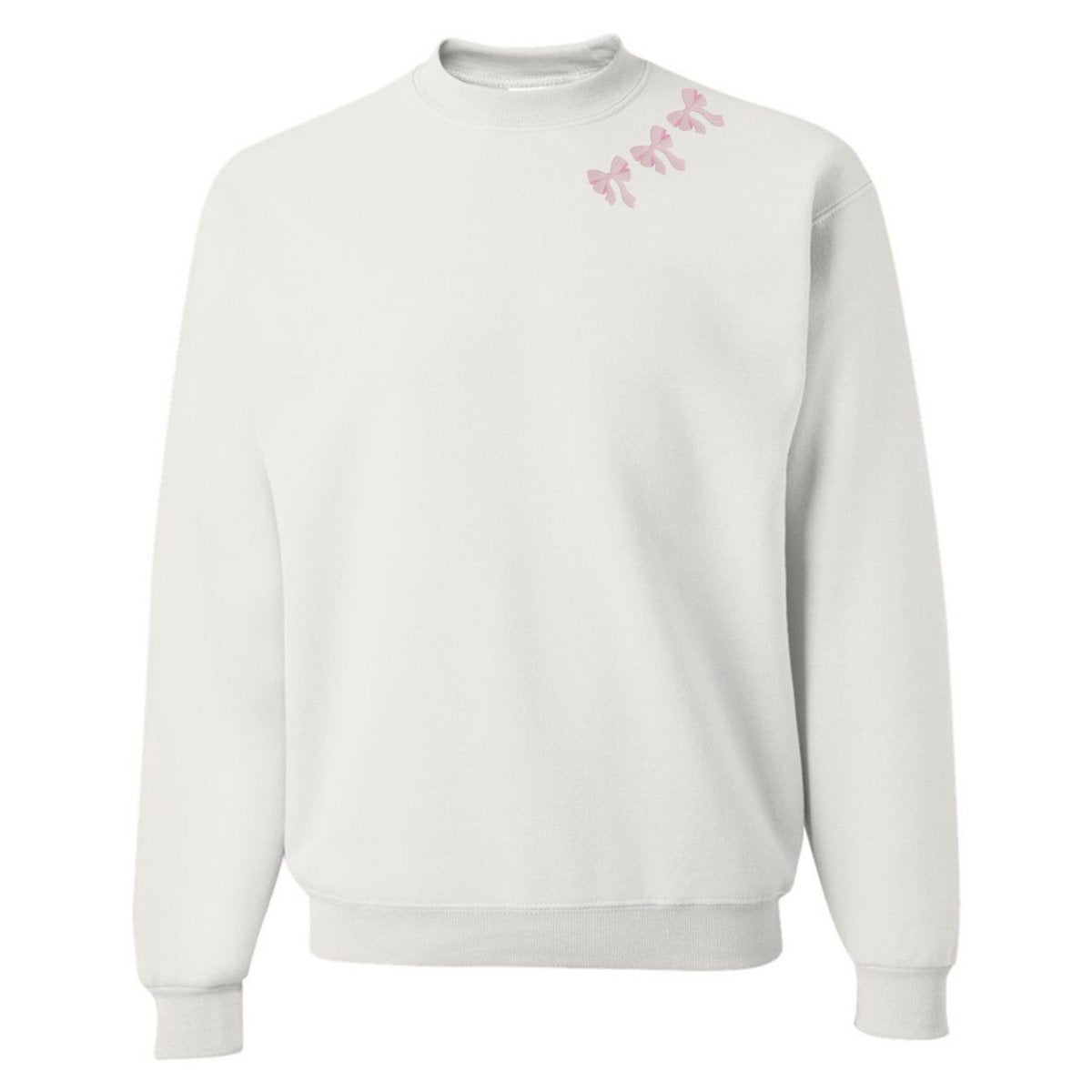 Embroidered 'Bow Collar' Crewneck Sweatshirt