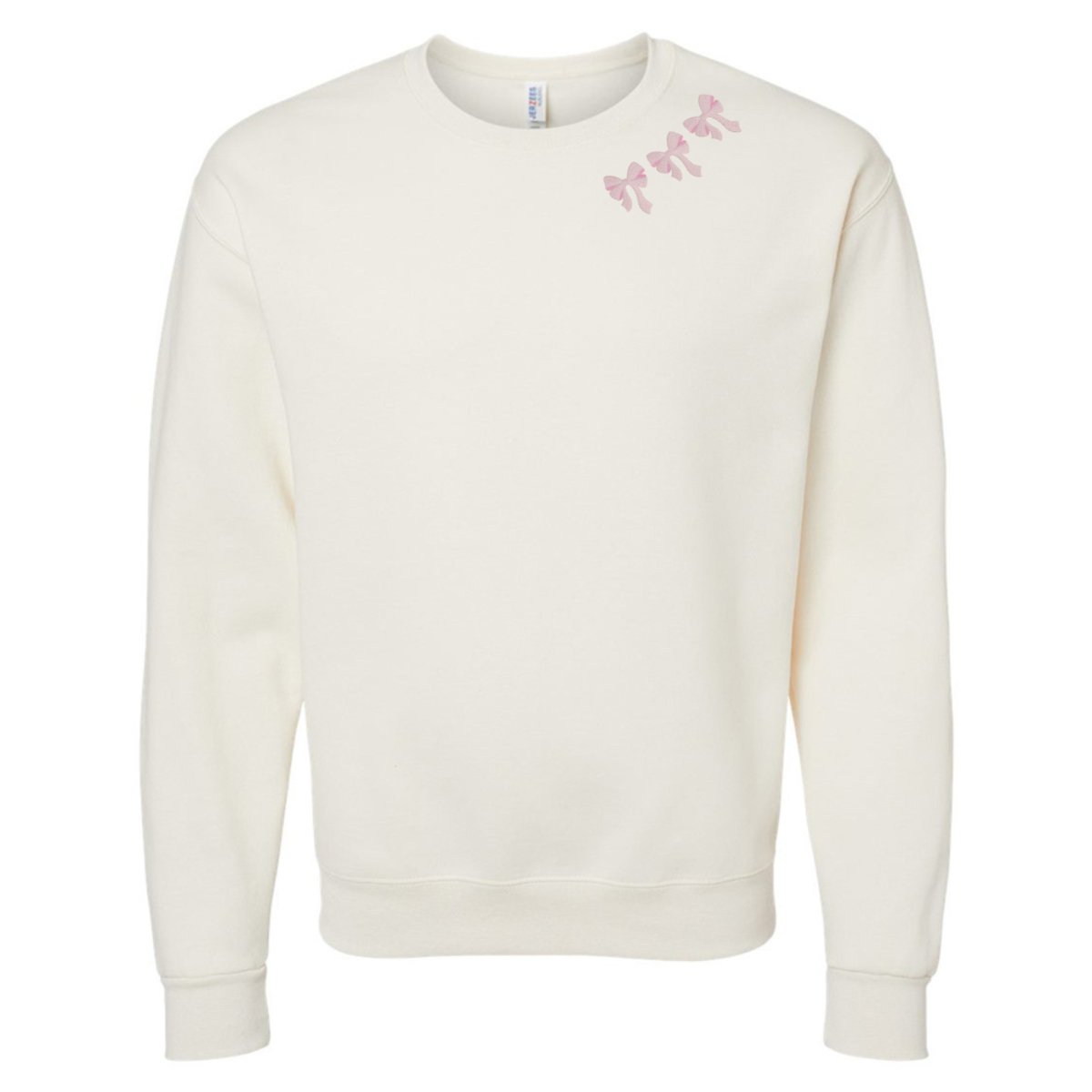 Embroidered 'Bow Collar' Crewneck Sweatshirt