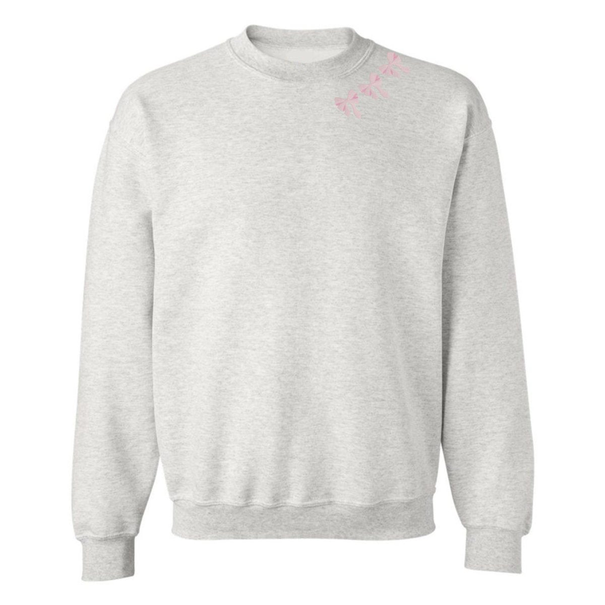 Embroidered 'Bow Collar' Crewneck Sweatshirt