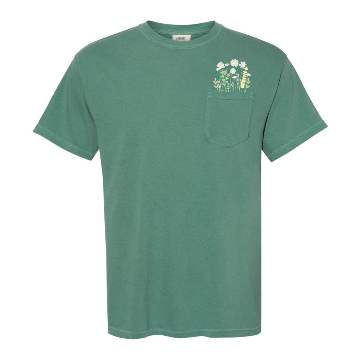 Embroidered 'Floral Pocket' Pocket T-Shirt