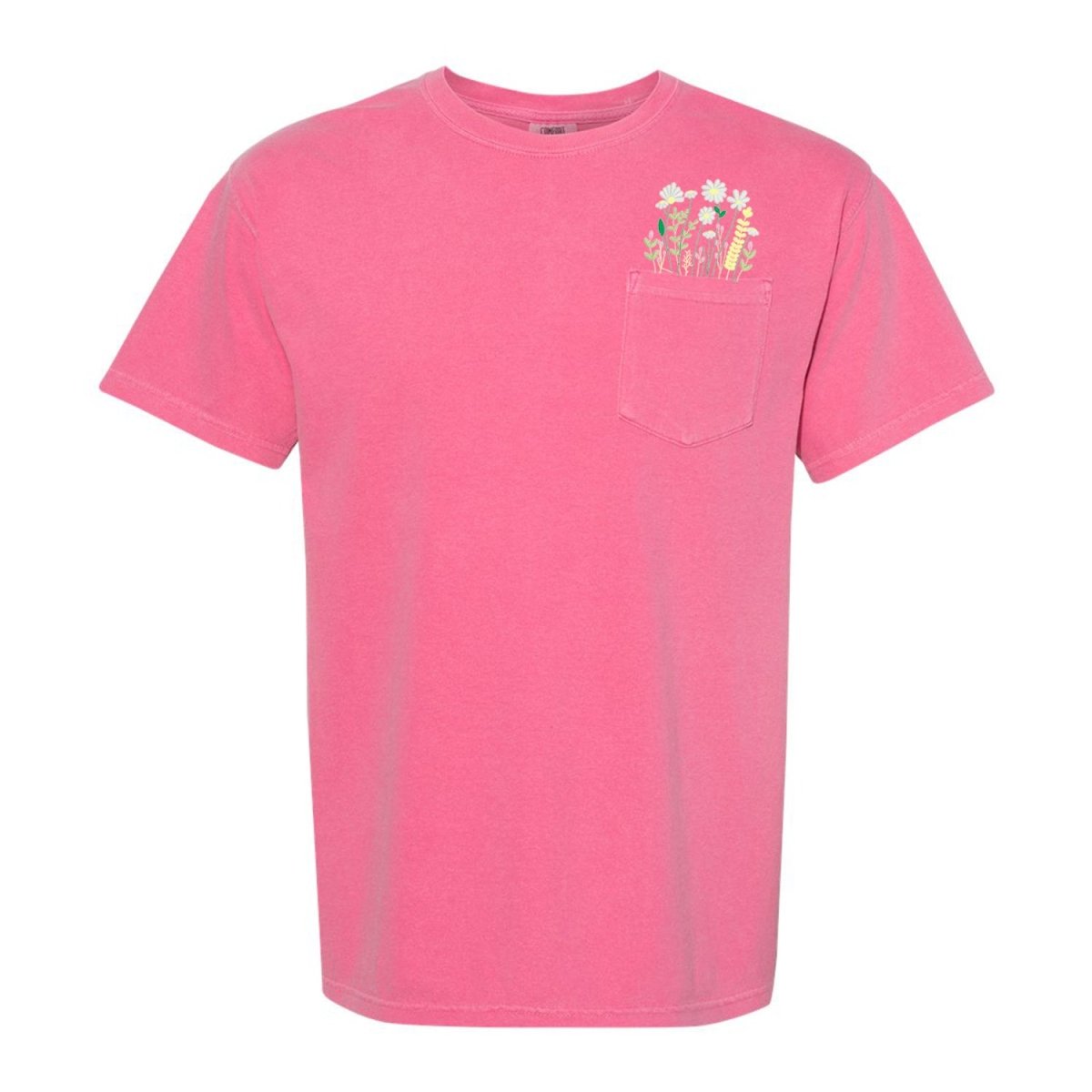 Embroidered 'Floral Pocket' Pocket T-Shirt