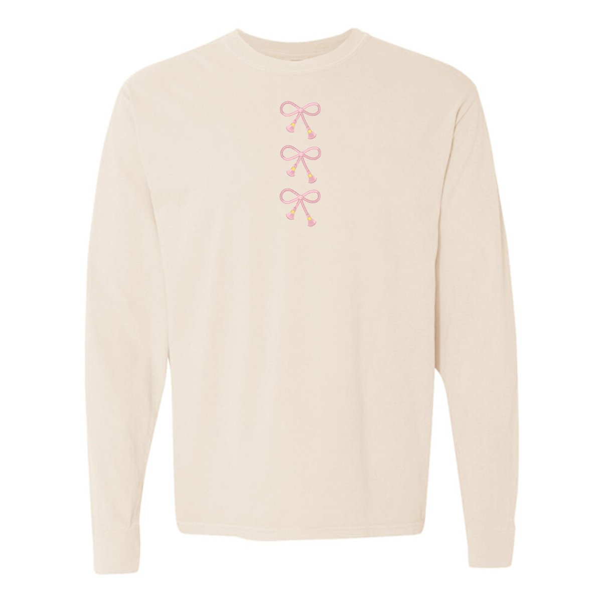 Embroidered Tasseled 'Bows' Long Sleeve