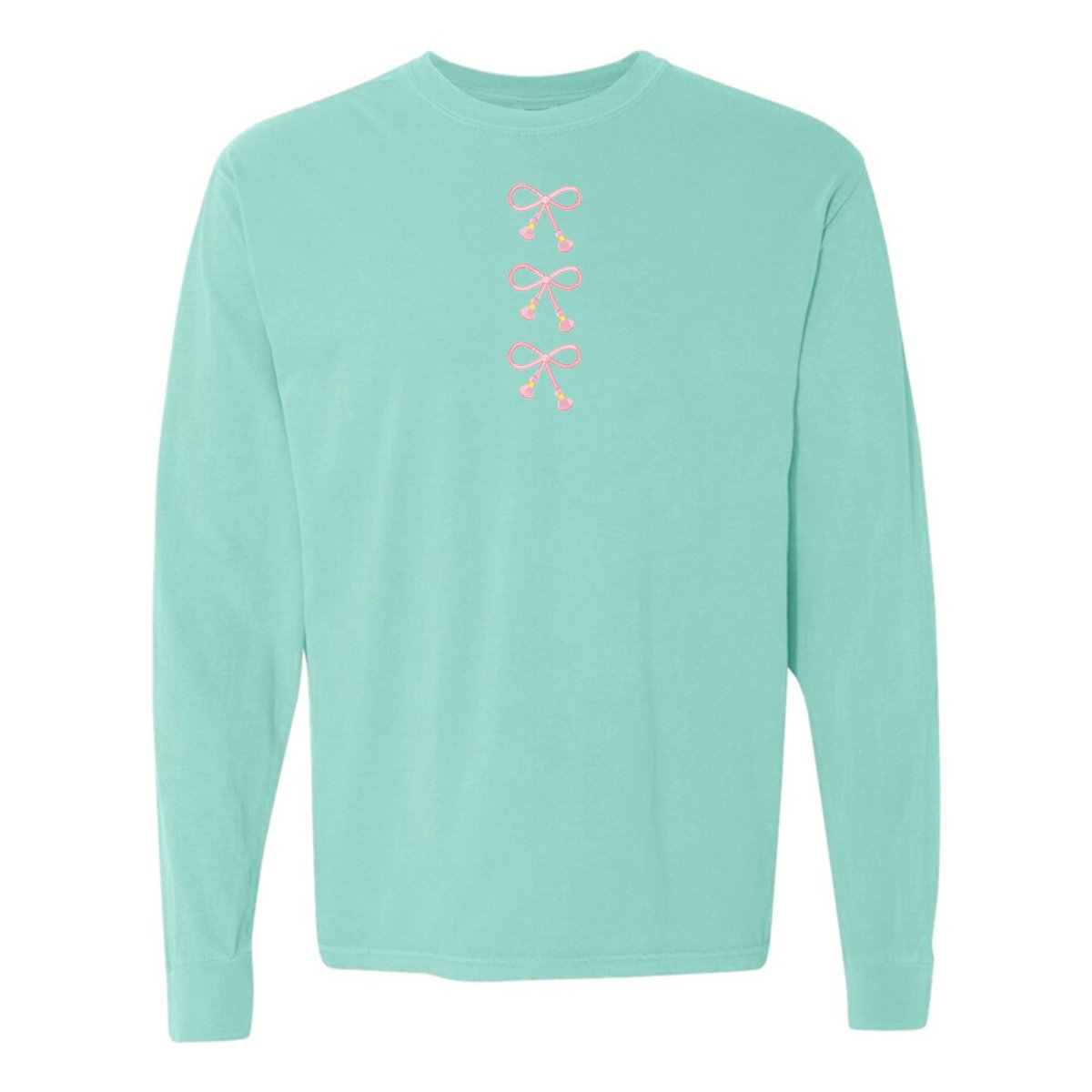 Embroidered Tasseled 'Bows' Long Sleeve