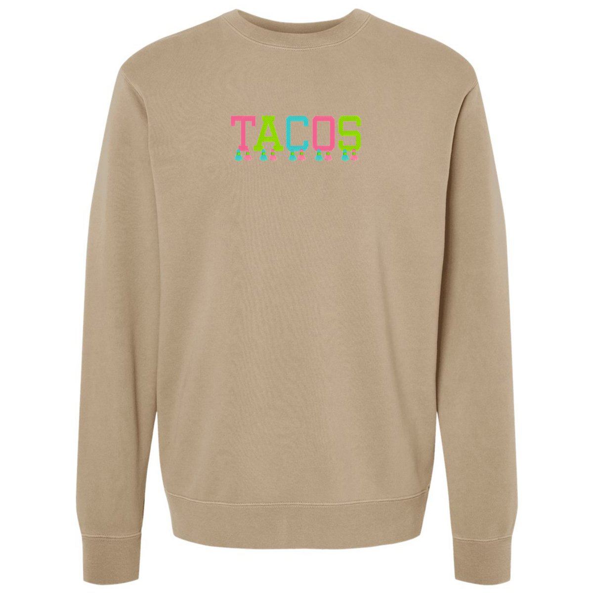 Embroidered Tasseled 'Tacos' Cozy Crew