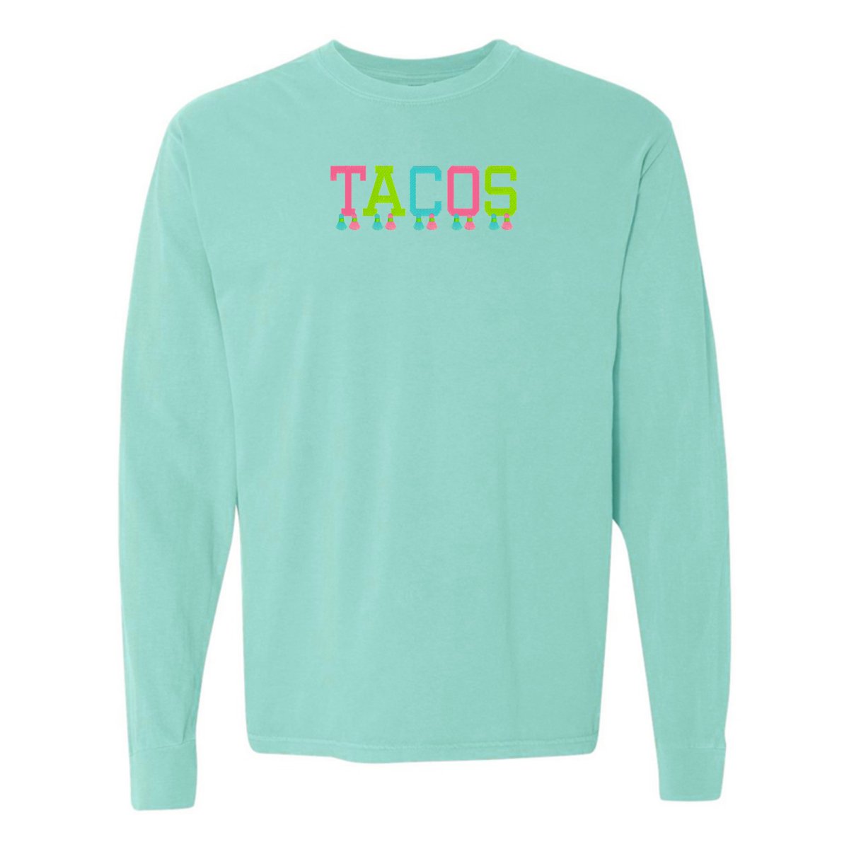 Embroidered Tasseled 'Tacos' Long Sleeve