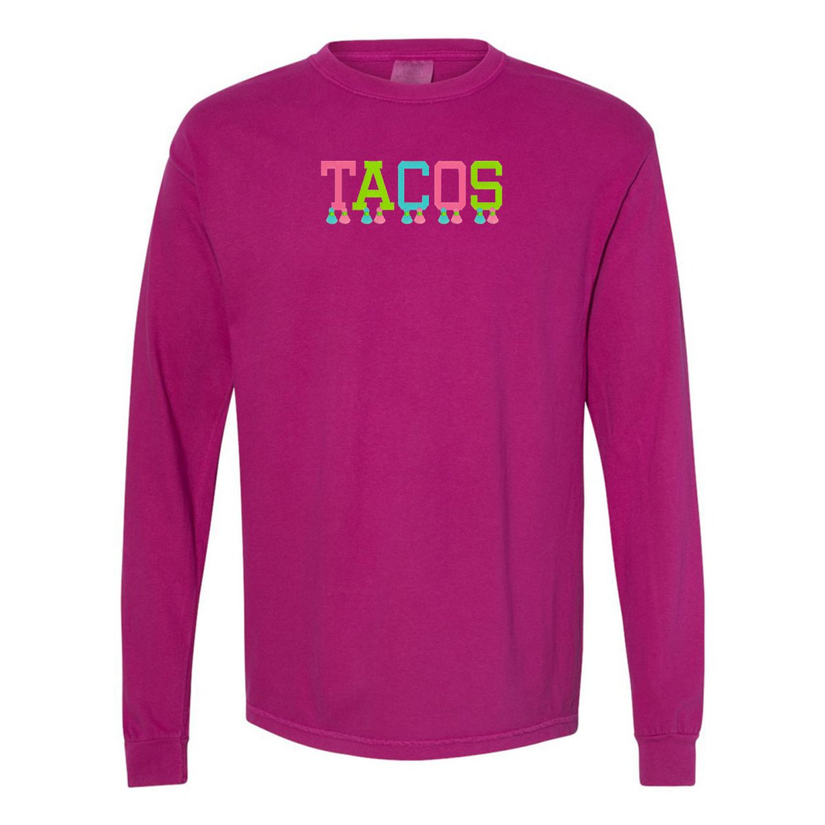 Embroidered Tasseled 'Tacos' Long Sleeve